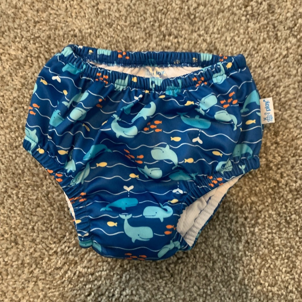 Iplay upf 50+ whale reusable swim diaper 24mos